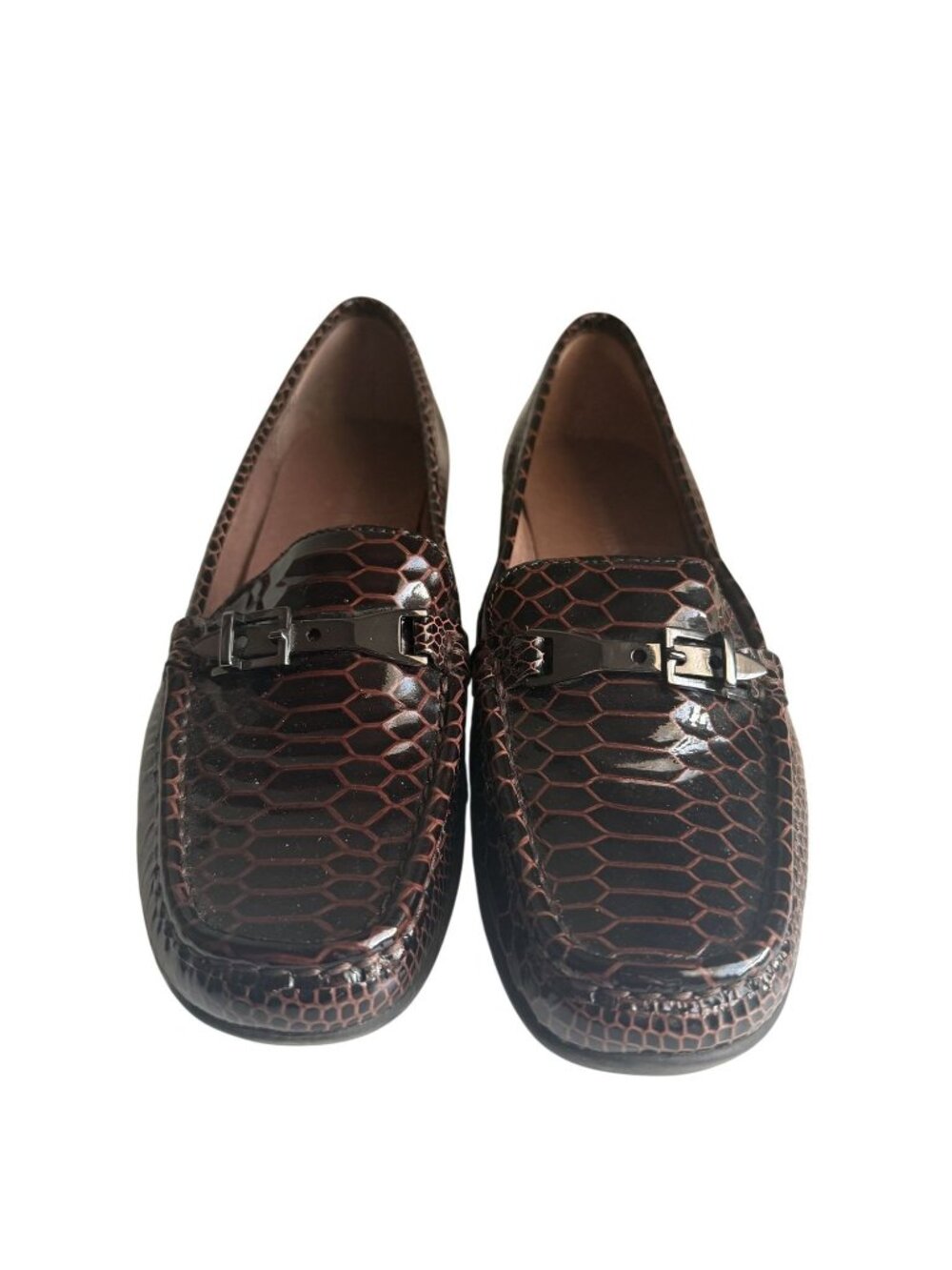 NEW Donald J Pliner Womens Veeo Loafers Faux Crocodile Burgundy Size US 8 [jb]